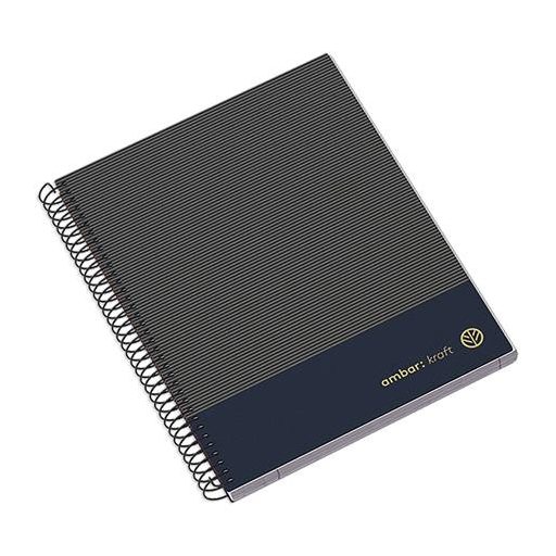 Spirálfüzet, A5, kockás, 100 lap, keményfedeles, AMBAR "Kraft", vegyes színek