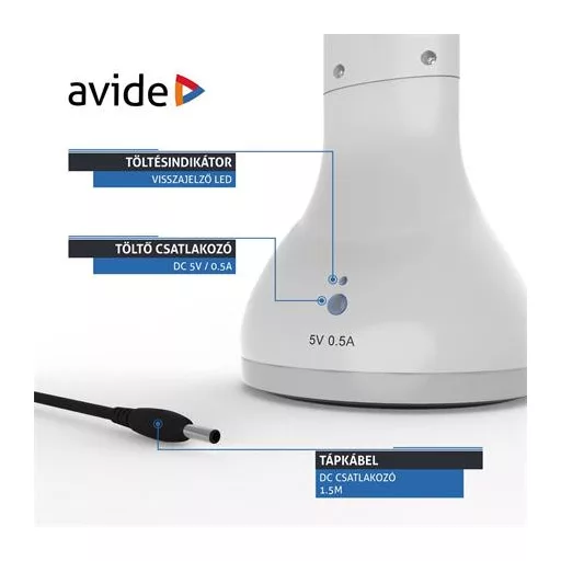 Asztali lámpa, LED, 4W, AVIDE "Calendar", fehér