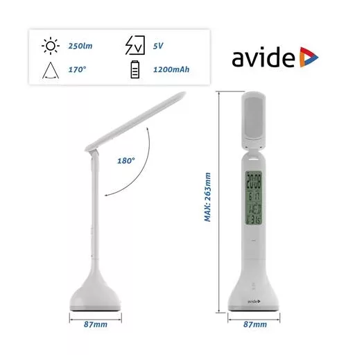 Asztali lámpa, LED, 4W, AVIDE "Calendar", fehér