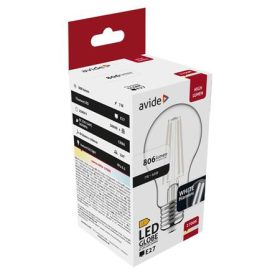   LED izzó, filament, E27, gömb, A60, 7W, 806lm, 2700K, AVIDE