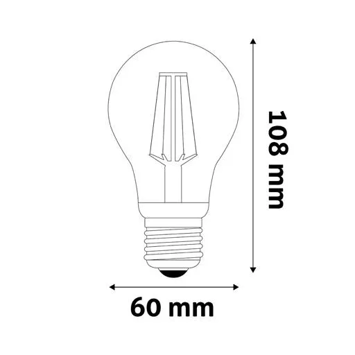 LED izzó, filament, E27, gömb, A60, 8,5W, 1055lm, 4000K, AVIDE