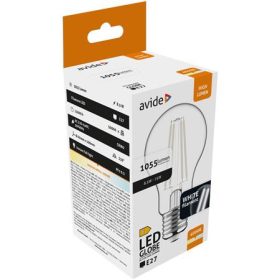   LED izzó, filament, E27, gömb, A60, 8,5W, 1055lm, 2700K, AVIDE