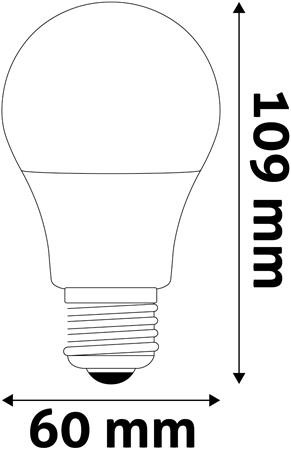 LED izzó, E27, gömb, A60, 9,5W, 1055lm, 3000K, AVIDE