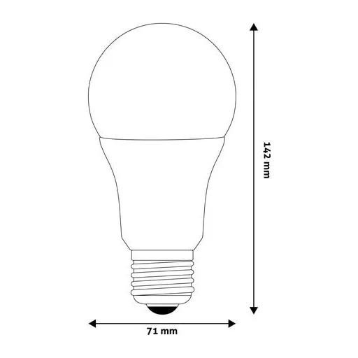 LED izzó, E27, gömb, A70, 16W, 2010lm, 6400K, AVIDE