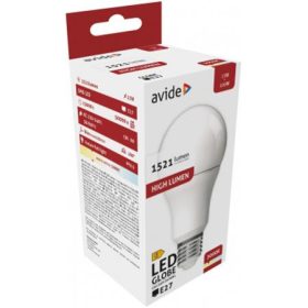 LED izzó, E27, gömb, A60, 13W, 1521lm, 3000K, AVIDE