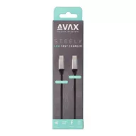   Töltőkábel, USB-C - USB-C, 60W, 1,5 m, AVAX "CB302G", acélszürke