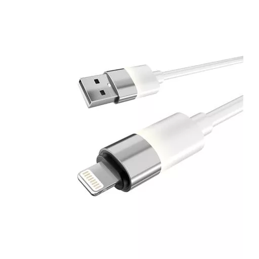 Töltőkábel, USB-A - lightning (Apple), 1 m, AVAX "CB310 Glowy", fehér