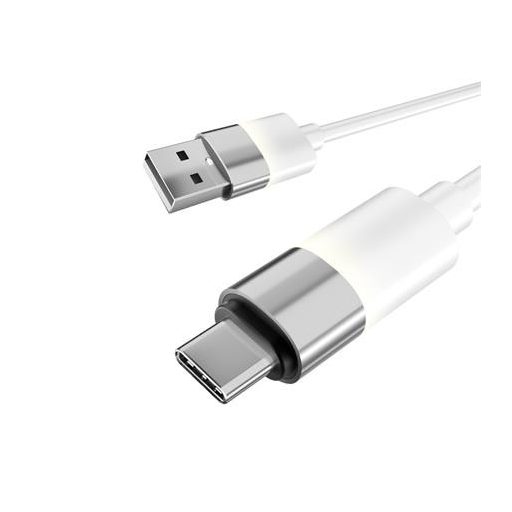 Töltőkábel, USB-A - USB-C, 18W, 1 m, AVAX "CB312 Glowy", fehér