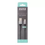  Töltőkábel, USB-A - lightning (Apple), 20W, 1,5 m, AVAX "CB314 Steel", acélszürke
