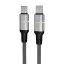Töltőkábel, USB-C - USB-C, 60W, 1 m, AVAX "CB632 Steely LED", fekete