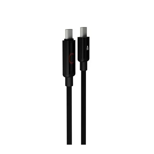 Töltőkábel, USB-C - USB-C, 60W, 1 m, AVAX "CB654 Pulsey", szürke