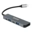 USB-C elosztó-HUB, HDMI+USB-C+2xUSB 3.0, PD, AVAX "HB611 Connect+", fekete