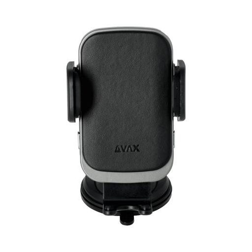 Autós töltő, vezeték nélküli, szellőzőrácsra/szélvédőre, AVAX "WH601 Freely+", fekete