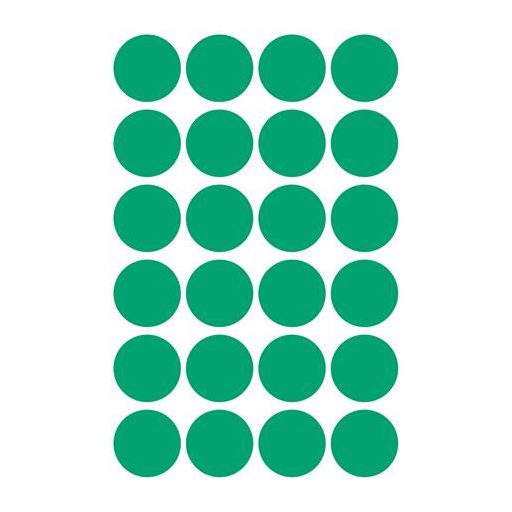 Etikett, 18 mm, kör, AVERY ZWECKFORM, zöld, 96 etikett/csomag