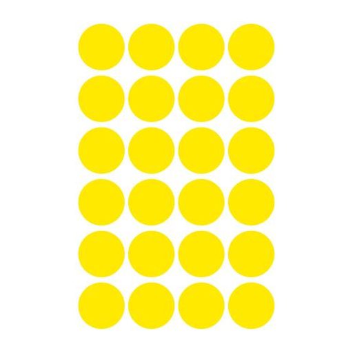 Etikett, 18 mm, kör, AVERY ZWECKFORM, sárga, 96 etikett/csomag