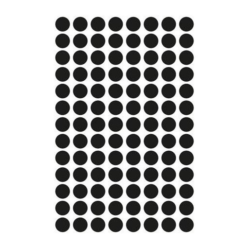 Etikett, 8 mm, kör, AVERY ZWECKFORM, fekete, 416 etikett/csomag