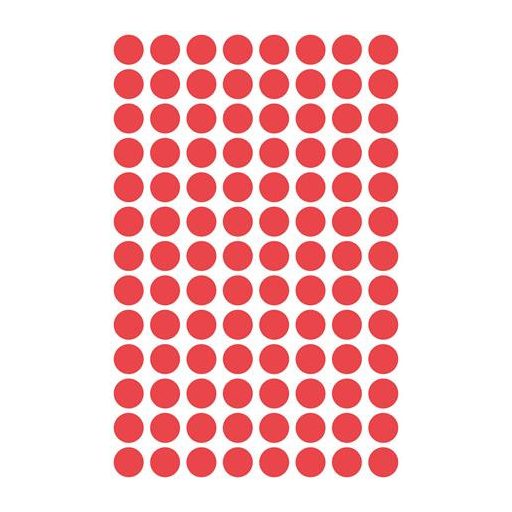 Etikett, 8 mm, kör, AVERY ZWECKFORM, piros, 416 etikett/csomag