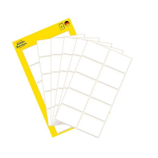 Etikett, 32x23 mm, kézzel írható, lekerekített sarkú, AVERY ZWECKFORM, 60 etikett/csomag