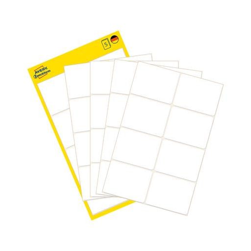 Etikett, 38x29 mm, kézzel írható, lekerekített sarkú, AVERY ZWECKFORM, 40 etikett/csomag