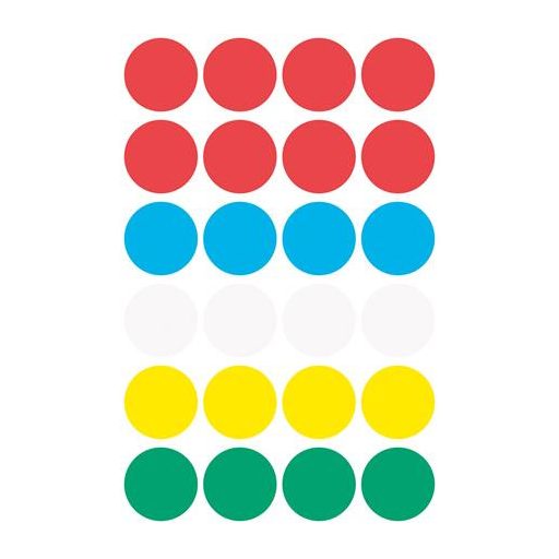 Etikett, 18 mm, kör, AVERY ZWECKFORM, 5 különböző szín, 96 etikett/csomag