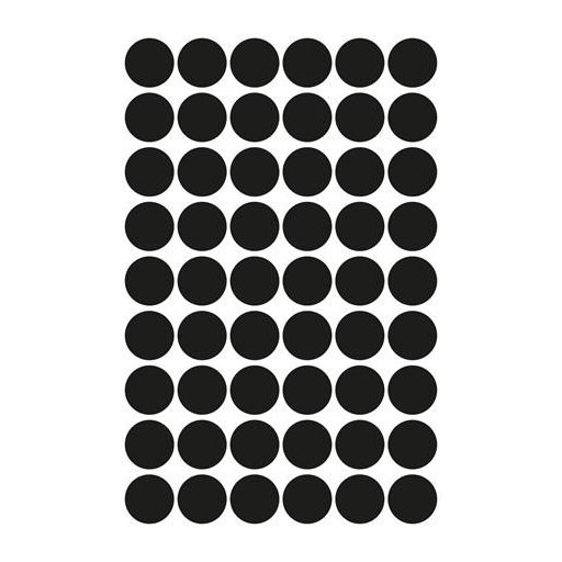 Etikett, 12 mm, kör, AVERY ZWECKFORM, fekete, 270 etikett/csomag