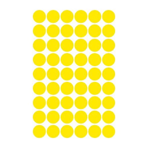 Etikett, 12 mm, kör, AVERY ZWECKFORM, sárga, 270 etikett/csomag