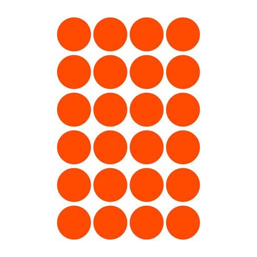 Etikett, 18 mm, kör, AVERY ZWECKFORM, neon piros, 96 etikett/csomag