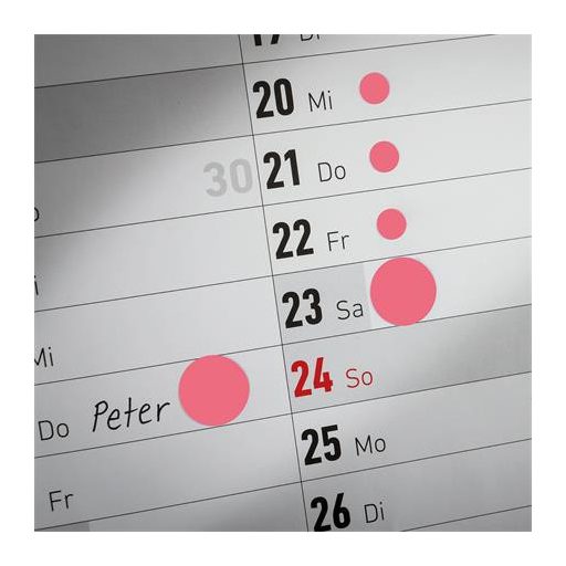 Etikett, 18 mm, kör, AVERY ZWECKFORM, neon piros, 96 etikett/csomag