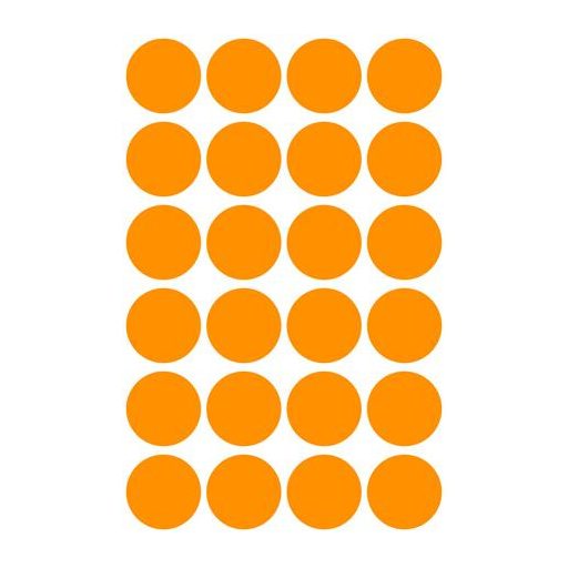 Etikett, 18 mm, kör, AVERY ZWECKFORM, neon narancs, 96 etikett/csomag