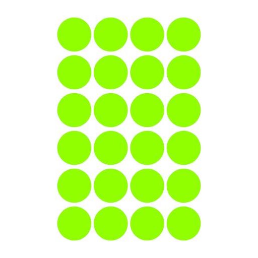 Etikett, 18 mm, kör, AVERY ZWECKFORM, neon zöld, 96 etikett/csomag