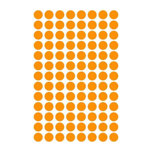 Etikett, 8 mm, kör, AVERY ZWECKFORM, neon narancs, 416 etikett/csomag