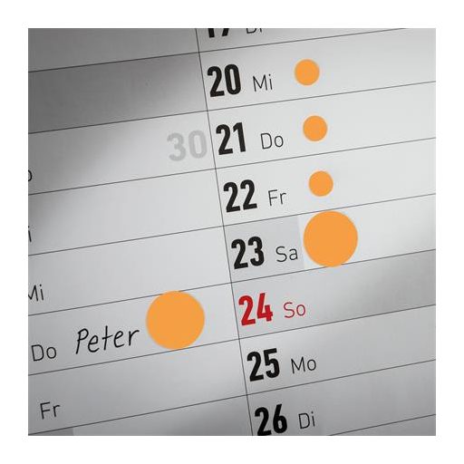 Etikett, 8 mm, kör, AVERY ZWECKFORM, neon narancs, 416 etikett/csomag