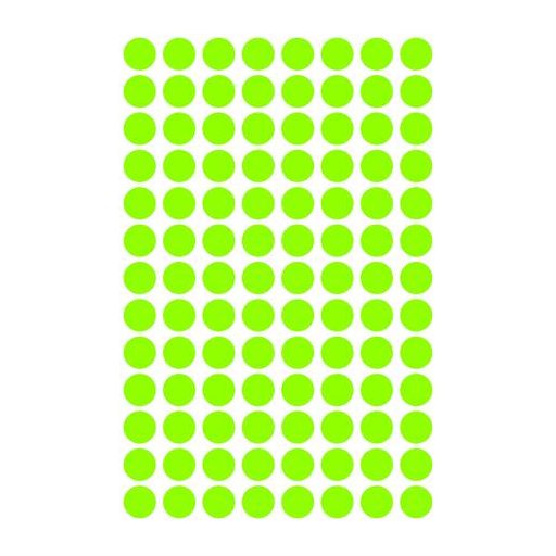 Etikett, 8 mm, kör, AVERY ZWECKFORM, neon zöld, 416 etikett/csomag