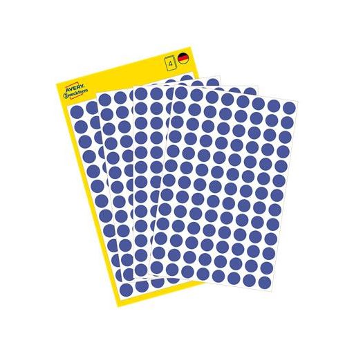 Etikett, 8 mm, kör, eltávolítható, AVERY ZWECKFORM, indigókék, 416 etikett/csomag