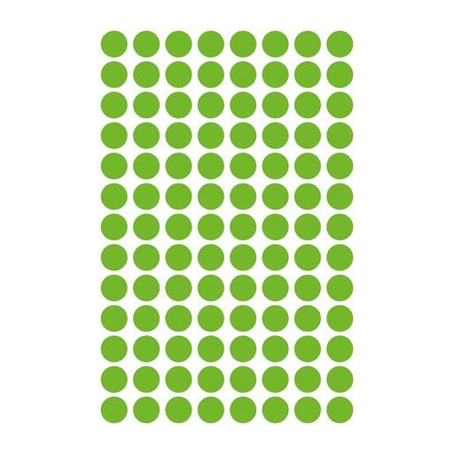 Etikett, 8 mm, kör, eltávolítható, AVERY ZWECKFORM, fűzöld, 416 etikett/csomag
