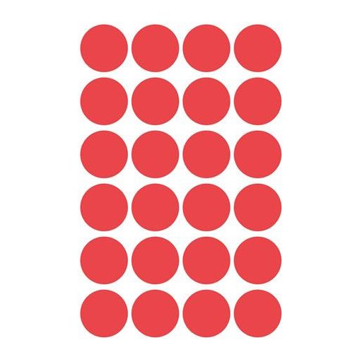 Etikett, 18 mm, kör, eltávolítható, AVERY ZWECKFORM, piros, 96 etikett/csomag