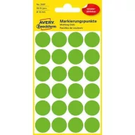   Etikett, 18 mm, kör, eltávolítható, AVERY ZWECKFORM, fűzöld, 96 etikett/csomag