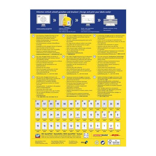 Etikett, univerzális, 52,5x29,7 mm, AVERY ZWECKFORM, 4000 etikett/csomag