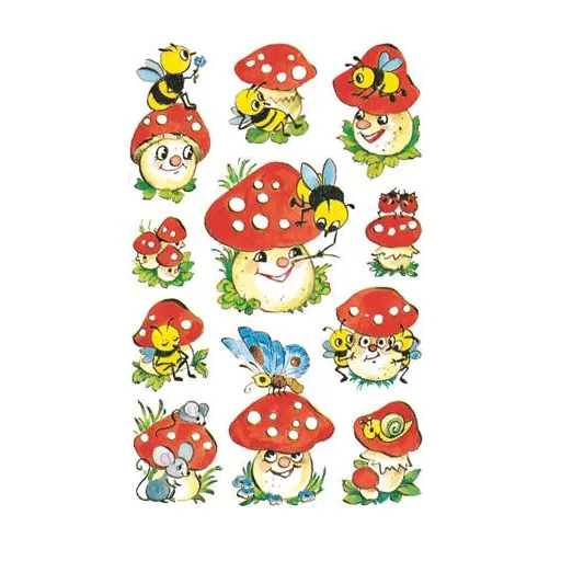 Matrica, papír, 3 ív, AVERY ZWECKFORM, "Z-Desing No.4304", gombák