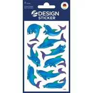   Matrica, papír, 2 ív, AVERY ZWECKFORM, "Z-Desing No.53444", csillogó delfinek