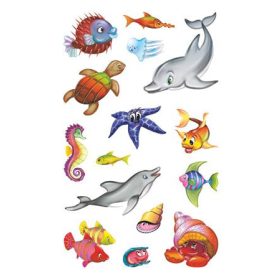   Matrica, papír, 2 ív, AVERY ZWECKFORM, "Z-Desing No.53707", csillogó tengeri állatok