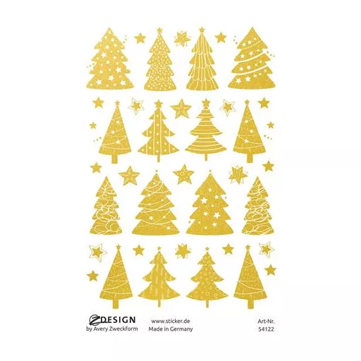 Ablakmatrica, 1 ív, AVERY ZWECKFORM, "Z-Desing No.54122", ezüst csillagok