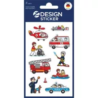  Matrica, papír,  3 ív, AVERY ZWECKFORM, "Z-Desing No.54137", mentősök, rendőrök, tűzoltók