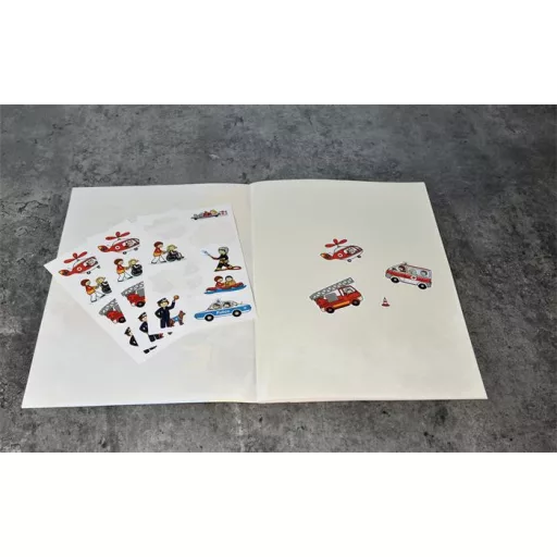 Matrica, papír,  3 ív, AVERY ZWECKFORM, "Z-Desing No.54137", mentősök, rendőrök, tűzoltók