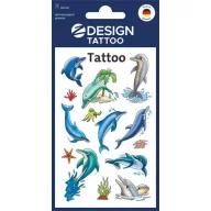   Matrica, tetoválás, 1 ív, AVERY ZWECKFORM, "Z-Desing No.56439", delfinek tengeri csillagokkal