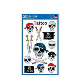   Matrica, tetoválás, 1 ív, AVERY ZWECKFORM, "Z-Desing No.56632", kalóz halálfejek kardokkal