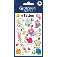   Matrica, tetoválás, 1 ív, AVERY ZWECKFORM, "Z-Desing No.56691", színes virágok