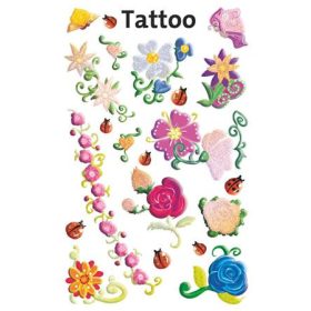   Matrica, tetoválás, 1 ív, AVERY ZWECKFORM, "Z-Desing No.56691", színes virágok