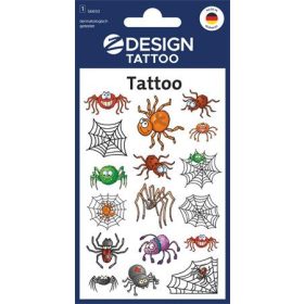   Matrica, tetoválás, 1 ív, AVERY ZWECKFORM, "Z-Desing No.56693", pókok