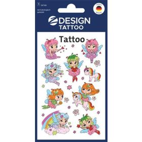   Matrica, tetoválás, 1 ív, AVERY ZWECKFORM, "Z-Desing No.56768",  tündérlányok és unikornisok